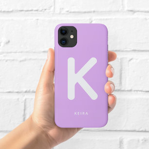 Lilac Purple Monogram Phone Case