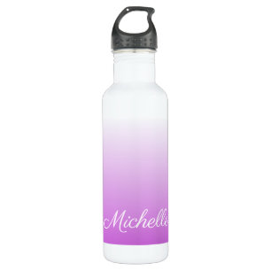 Lilac purple ombre personalised name 710 ml water bottle