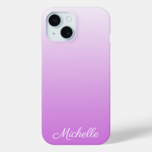 Lilac purple ombre personalised name Case-Mate iPh iPhone 15 Case