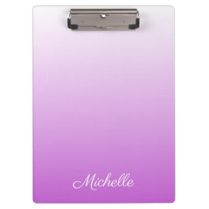 Lilac purple ombre personalised name clipboard