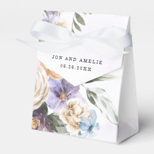 Lilac Purple Peony Wildflowers Bouquet Wedding  Favour Box