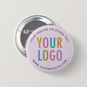 Lilac Purple Pin Back Button Custom Logo Badge