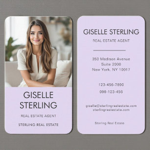 Lilac Purple Real Estate Agent Photo Business Card