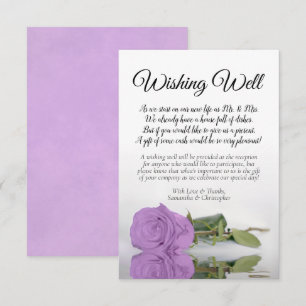 Lilac Purple Rose Wedding Wishing Well Poem Enclosure Card