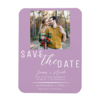 Lilac Purple Save the Date Photo Wedding