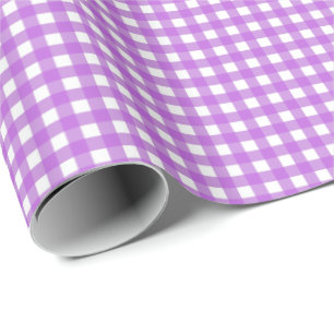 Lilac Purple Simple Plaid Wrapping Paper