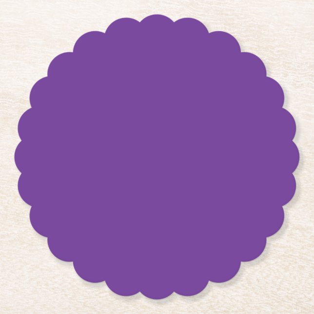 Lilac-purple solid colour paper coaster (Front)