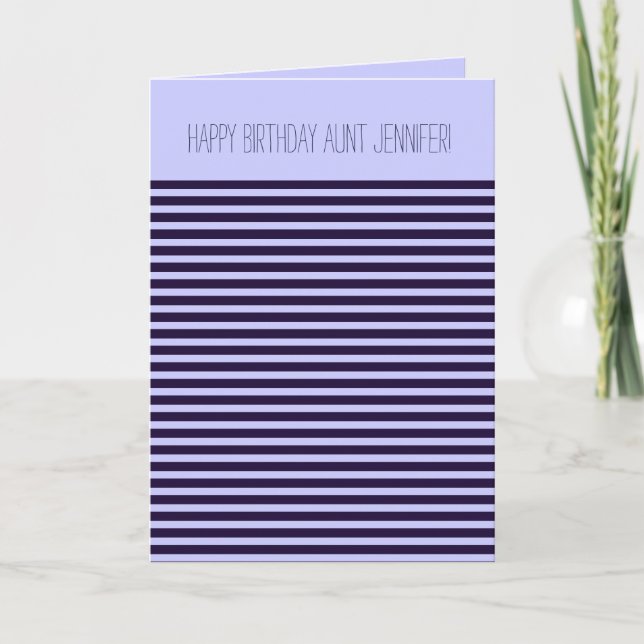 Lilac Purple Stripes Card (Front)
