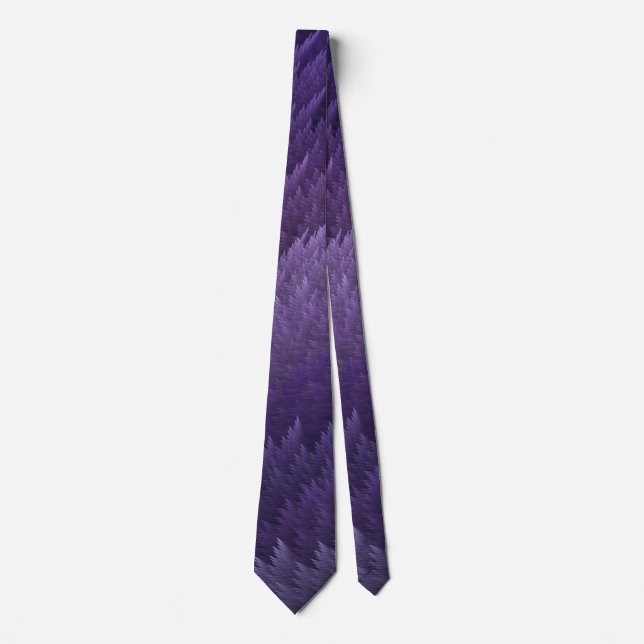 Lilac Purple Tartan Feather Pattern Tie (Front)