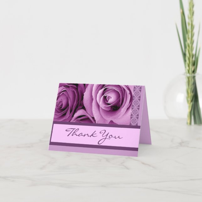 LILAC PURPLE Thank You - Bridal Shower Card (Front)