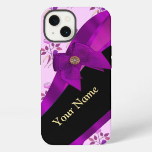 Lilac purple vintage floral flower pattern iPhone 13 case