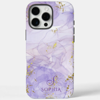 Lilac purple watercolor Ink Customisable iPhone 16 Pro Max Case