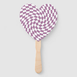 Lilac Purple Wedding Collection Check Chequered Hand Fan