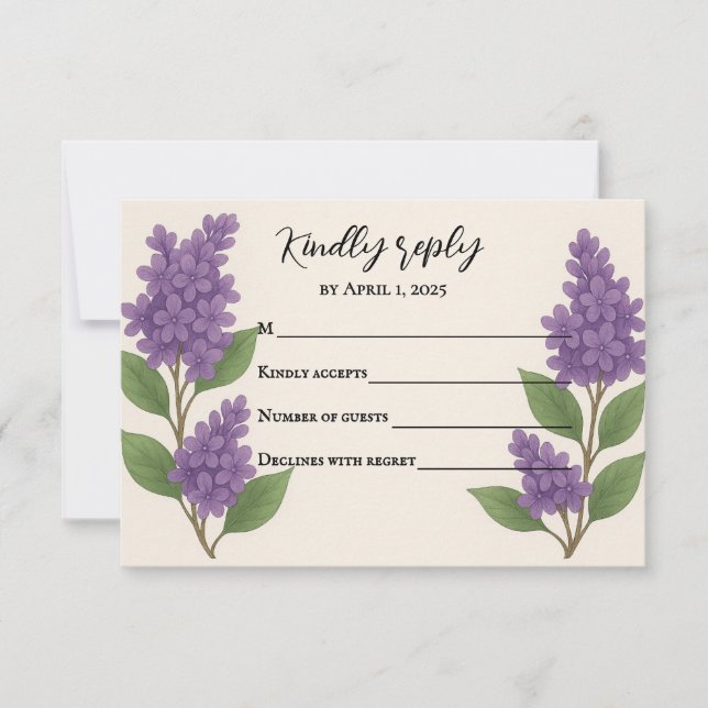 Lilac Reverie RSVP Card (Front)