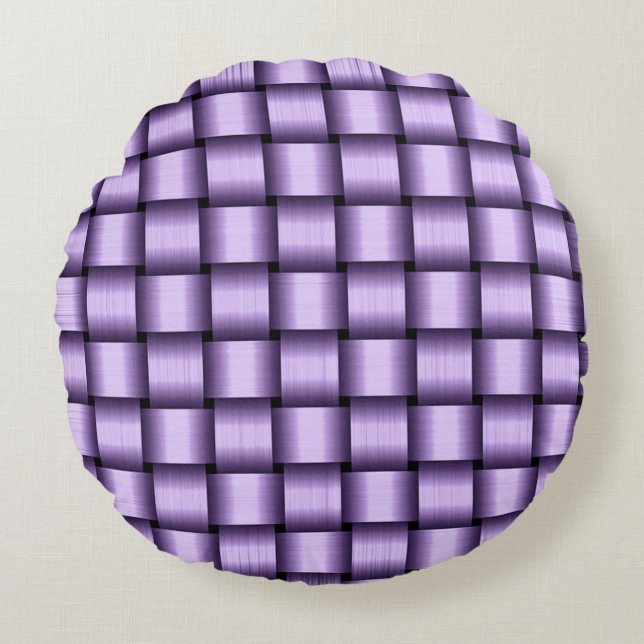 Lilac Ribbon Round Cushion (Front)