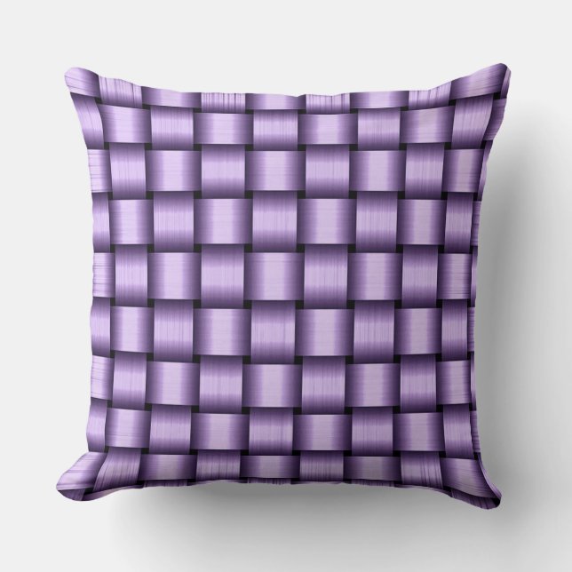 Lilac Ribbon Throw Pillow (Front)