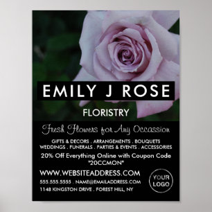 Lilac Rose, Florist, Floristry Advertising Poster