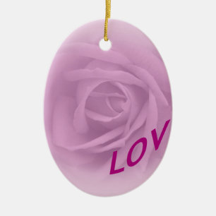 Lilac Rose for Love Ceramic Ornament