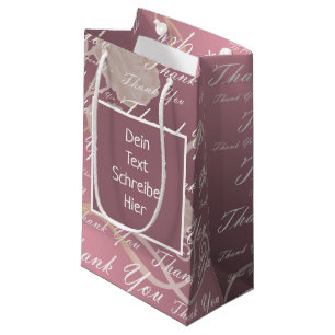 lilac,rose, gold, silver, thank + you, flowers, sm small gift bag