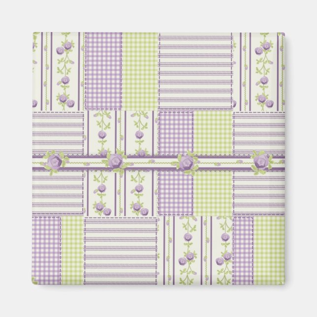 Lilac Rose Quilt Magnet (Front)