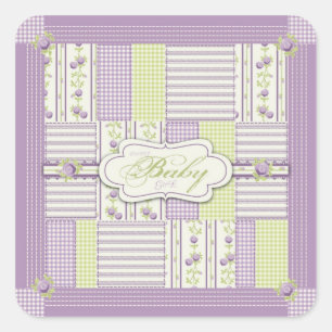Lilac Rose Quilt Square Sticker 2