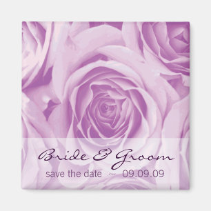 Lilac Roses Save the Date Fridge Magnet