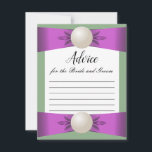 Lilac & Sage Pearl Ribbon Wedding Advice Card<br><div class="desc">Request marriage advice from your friends and family in style with some beautiful custom advice cards. This note card featuring a charming pearl and lilac purple ribbon design on a serene sage green background can be handed out to your guests on your special day. Although this advice card would be...</div>