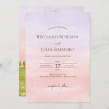 LILAC Save The Date Invitation / Watercolor Pink