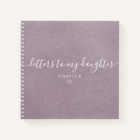 Lilac Script Letters to My Daughter Keepsake
