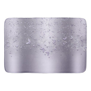 Lilac Shimmer Glitter Sparkle Flutter Butterfly Bath Mat