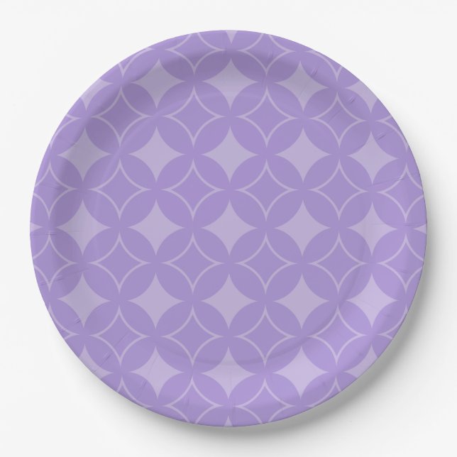 Lilac shippo pattern paper plate (Front)