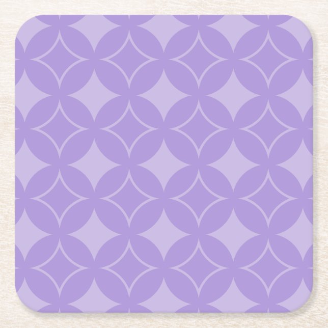 Lilac shippo pattern square paper coaster (Front)