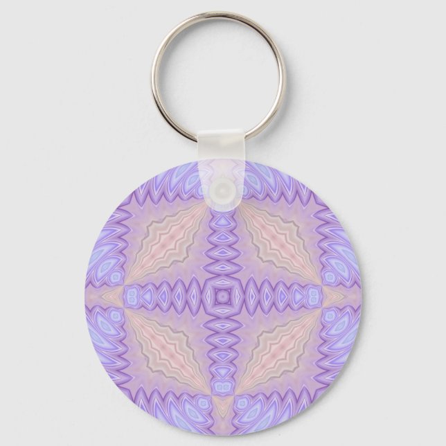 Lilac Silk Abstract Two Christmas Gift Key Ring (Front)