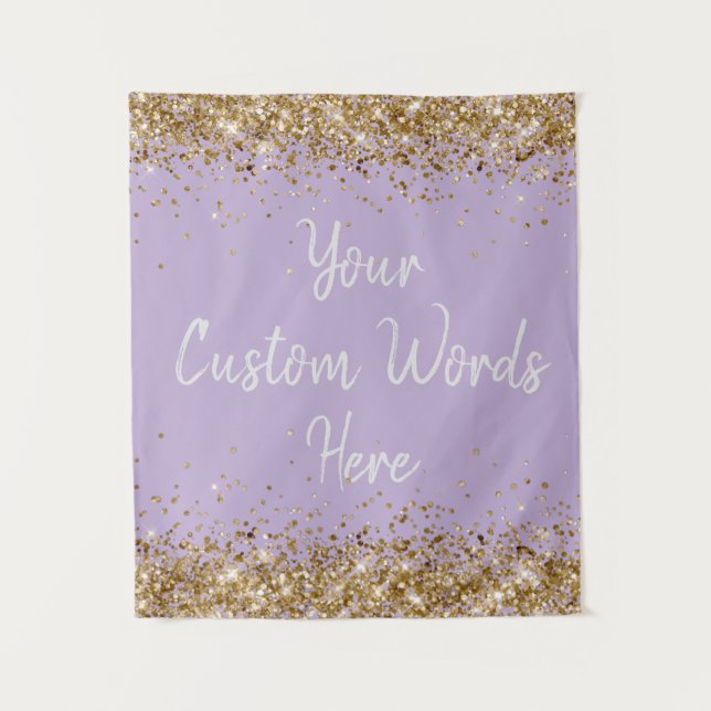 Lilac & Silver Backdrop Birthday Party Photo Booth Tapestry (Front)