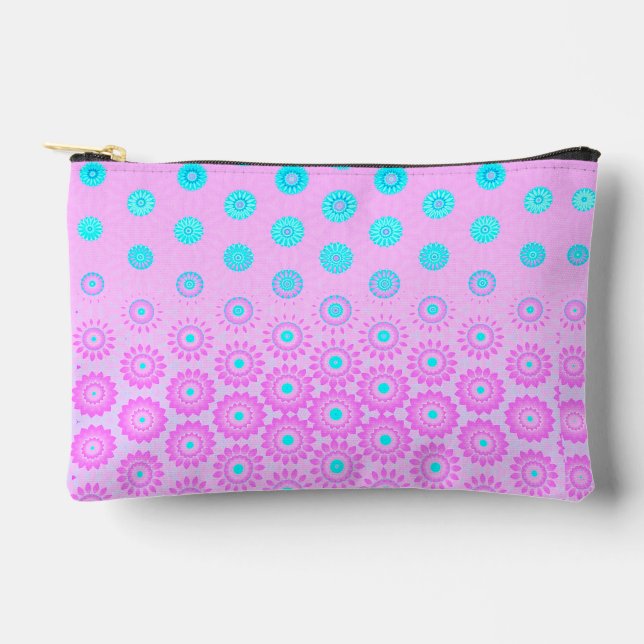 Lilac, Sky Blue and Pink Flowers  Accessory Pouch (Front)