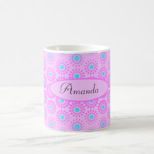 Lilac, Sky Blue and Pink Flowers Coffee Mug
