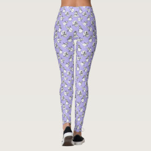 Lilac Snowmen Pattern   Cute Christmas Leggings