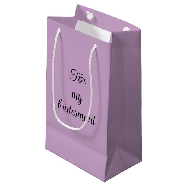 Lilac Solid Colour Bridesmaid Small Gift Bag (Front Angled)