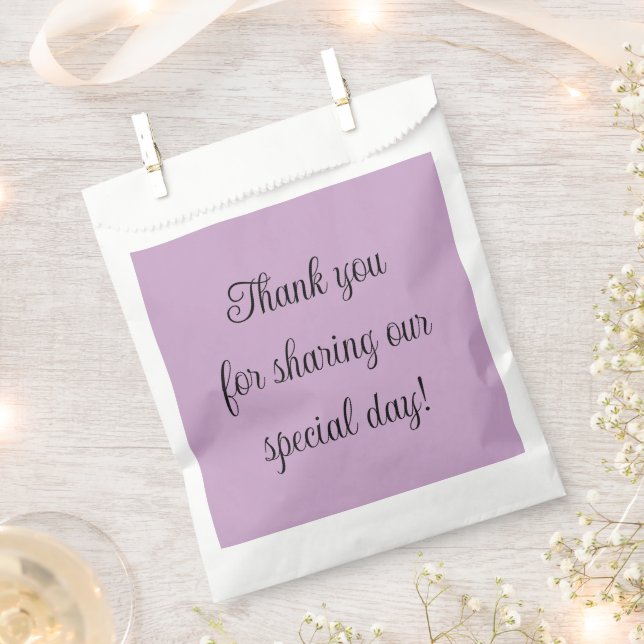 Lilac Solid Colour Favour Bag (Clipped)