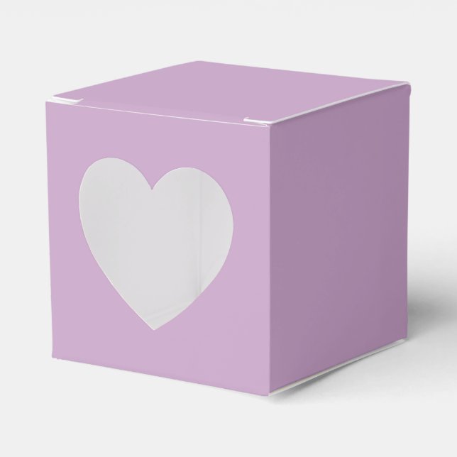 Lilac Solid Colour Heart  Favour Box (Front Side)