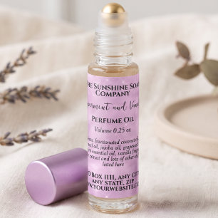 Lilac Sparkles Perfume Roller Bottle label