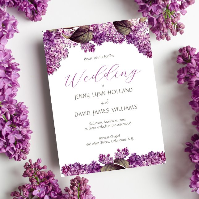 Lilac Spring Garden Wedding Invitation (Creator Uploaded)