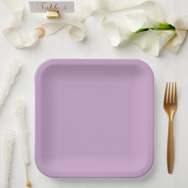 Lilac Square Paper Plates (Wedding)
