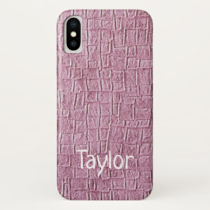 Lilac Squares Texture Print iPhone X Case