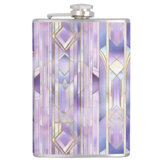 Lilac Stained Glass Elegance Hip Flask