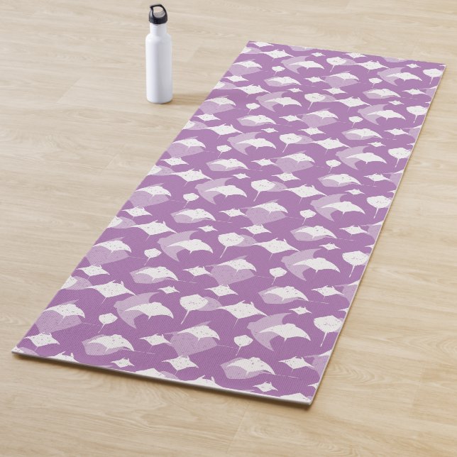 Lilac Stingray Manta Rays Ocean Themed Yoga Mat (In Situ)