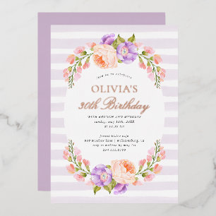 Lilac Stripe and Bloom Birthday Brunch Party