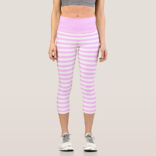 Lilac Stripe horizontal High Waisted Capris