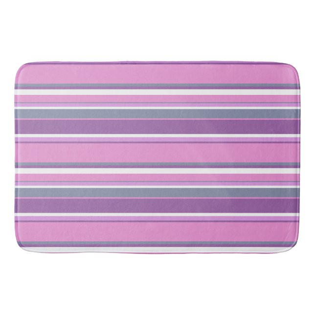 Lilac stripes bath mat (Front)