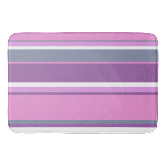 Lilac stripes bath mat (Front)